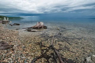 风景，湖岸，风景，湖岸，西北部，朽木, 透明度，部分多云，蒙古