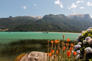 南美洲、智利、兰基休省、拉戈托多斯多斯桑托斯、佩特罗休、湖泊、山脉、大自然之美