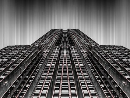 建筑，摩天大楼，天空，灰色，黑白，城市，城市，设计