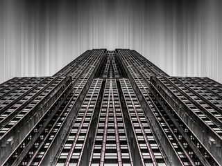 建筑，摩天大楼，天空，灰色，黑白，城市，城市，设计