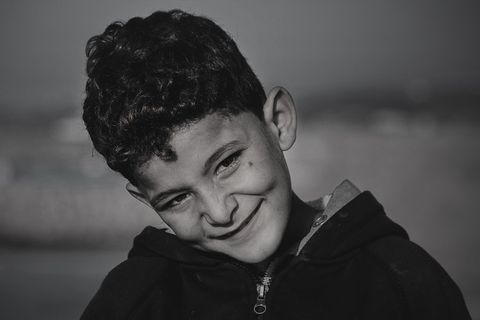 摩洛哥，阿西拉，孩子，微笑，可爱，眼神，天真，眼神