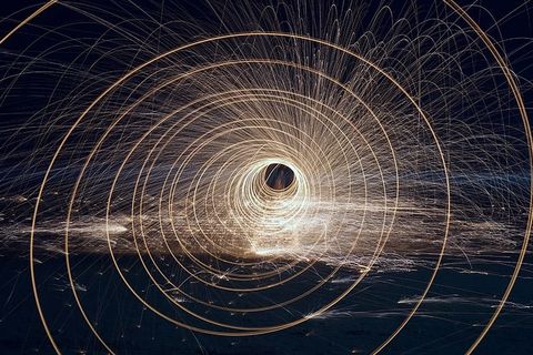 错觉、条纹、螺旋、光绘、长时间曝光、海滩、钢毛、几何形状