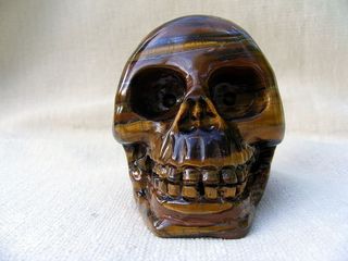 虎眼，水晶，头骨，矿物，水晶，死亡，死亡，骷髅