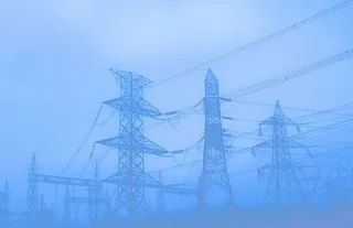 黑色、钢制、电力、柱子、雾、塔架、电线杆、电力