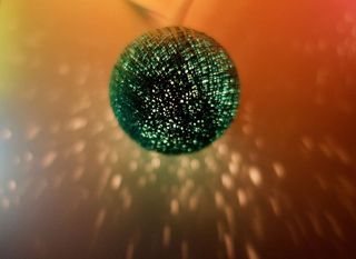 灯光、绿色、水晶、球体、桌子、微距、斑点、反射