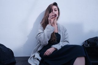 土耳其，bozcaada，饮料，墙，生活方式，女人，放松，春天