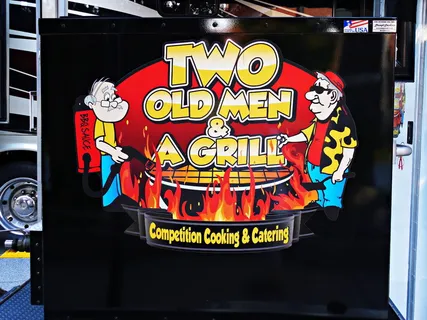 美国，greenwood，barbeque，grill，拖车，标志，标牌，贴花