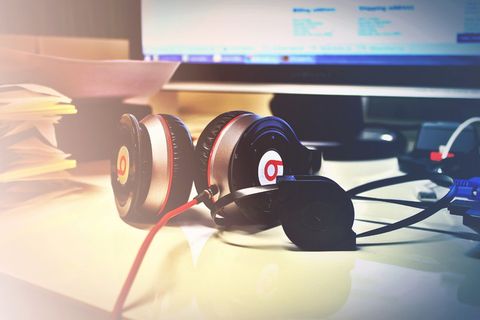 工作室、音乐、桌子、耳机、节拍、技术、设备、室内