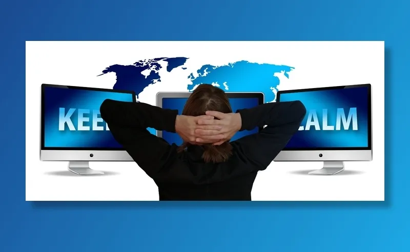 看到监视器的人，女人，工作，任务，移动，冷静，冷静，冷静