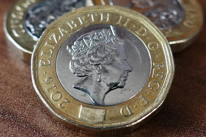 英镑硬币，英国，新，货币，金融，英镑，货币，一