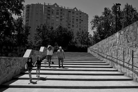 家庭，城市，人，幸福，微笑，肖像，漂亮，跑步