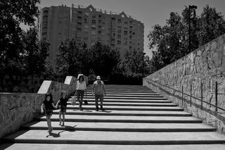 家庭，城市，人，幸福，微笑，肖像，漂亮，跑步