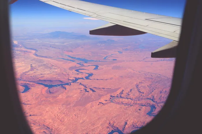 亚利桑那州，美国，河流，窗户，飞行，景观，沙漠，飞机