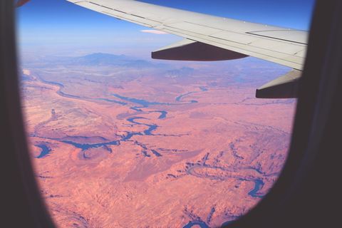 亚利桑那州，美国，河流，窗户，飞行，景观，沙漠，飞机