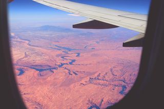 亚利桑那州，美国，河流，窗户，飞行，景观，沙漠，飞机