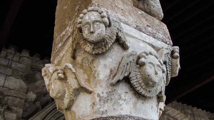 雕刻柱、天使、教堂、哥特式、东正教、建筑、宗教、ayios georgios