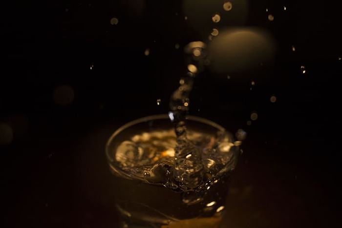 水、黑暗、玻璃、模糊、特写、水滴、水滴、焦点