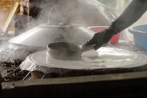 面团，米粉，制作，大米，美味，菜肴，喜悦，锅