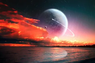 海滩海岸，金色，小时，可见，行星，天空，太阳，日落