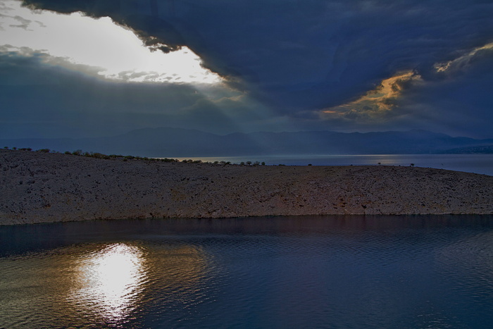 克罗地亚，岛，Krk，Krk岛，gewitterstimmung，istria，water，sky