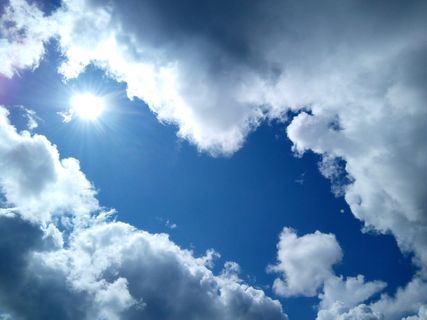 天空，云，平静，大气，天堂，蓝色，云天，低角度视图