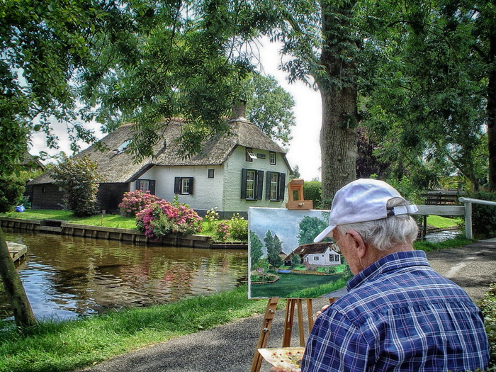 Giethoorn，农场，房子，小屋，村庄，农场，房子，荷兰，游客