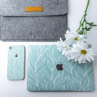 青绿色和白色花卉iPhone和iPad手机套 青绿色和白色花卉iPhone和iPad手机套