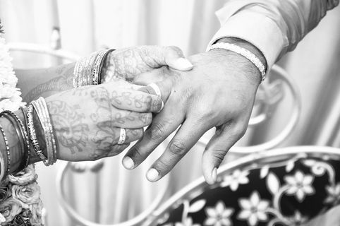 印度婚礼，手，戒指，人手，人体部位，婚礼，成人，两个人