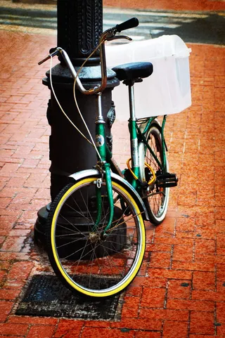 自行车，氧化物，旧，运输，陆地车辆，运输方式，白天，固定