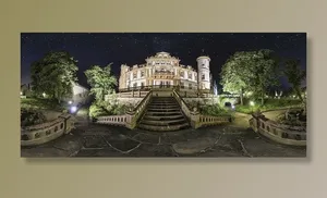 照片，白色，结构，夜晚，时间，城堡，夜晚，德国