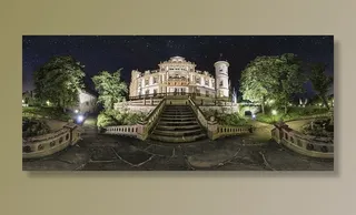 照片，白色，结构，夜晚，时间，城堡，夜晚，德国