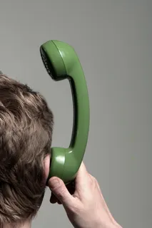 人工、手持、绿色、电话耳机、耳朵、通信、错误、无连接