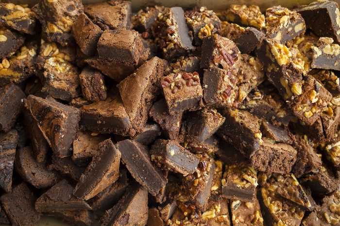 特写照片，巧克力棒，布朗尼，零食，de，巧克力，甜点，食物