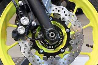 摩托车，雅马哈，前部，悬架，制动器，制动盘，车轮，轮胎