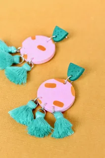 flatlay，橙色，彩色，明亮，产品，耳环，纸，鸟