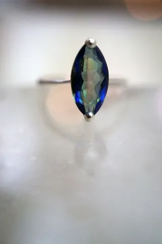 神秘黄玉，戒指纯银，黄玉，石头，宝石，宝石，天然