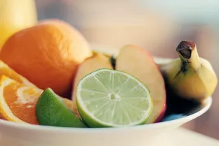 水果，橙子，酸橙，苹果，香蕉，碗，水果，食物