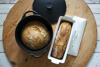 面包，锅贴面包，无揉面包，无揉面包，烘焙，厨房，食品和饮料，食品