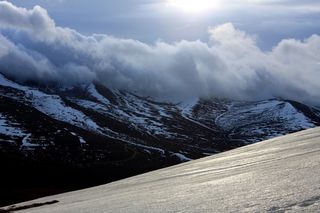 冬天，山，云，雪，自然，户外，山峰，风景