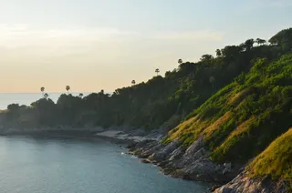 日落，泰国，旅游，岛屿，浴场，黄昏海岸，棕榈树，大海