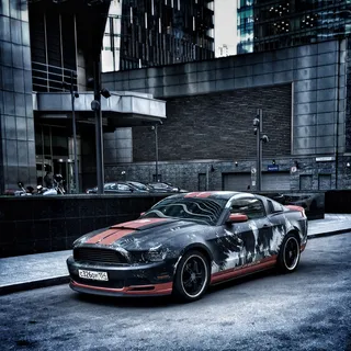 汽车、莫斯科、福特、野马、机动车、运输方式、运输、建筑