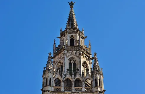 市政厅，慕尼黑，尖塔，玛丽安广场，蓝色，建筑，建筑外观，建筑结构