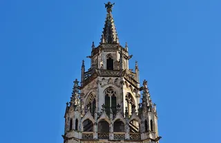 市政厅，慕尼黑，尖塔，玛丽安广场，蓝色，建筑，建筑外观，建筑结构