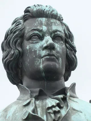 灰色, 混凝土, 雕像, 白色, 天空, 莫扎特纪念馆, 纪念碑, 莫扎特