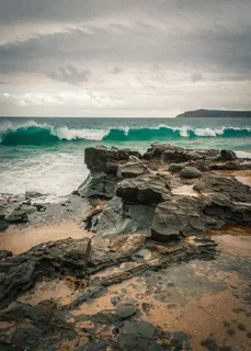 澳大利亚，圣雷莫，贝尔海滩，海，水，云天，陆地，岩石