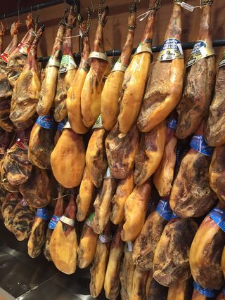 动物腿，悬挂，棕色，木制，墙壁，火腿，马略卡岛，西班牙