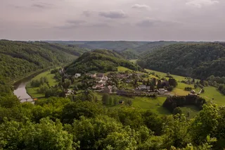 frahan，比利时，river，semois，meander，ardennes，景观，绿色