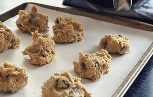 饼干，白色，棕色，托盘，饼干面团，生的，饼干，面团