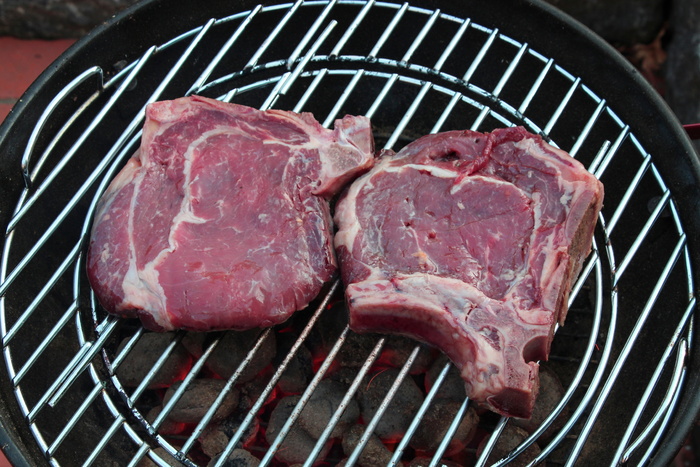 肉，烤架，烧烤，牛排，烤，肉，烤架，烤肉