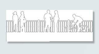 人物、外部、线框、线性艺术、全景、成排、白色背景、无人物